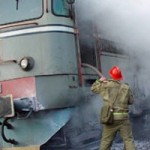 Locomotivă incendiata la Racaciuni