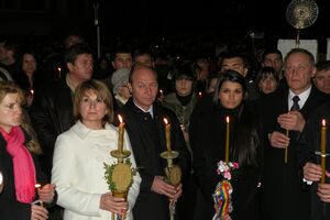 Traian Băsescu, alături de românii din Miercurea Ciuc de Înviere