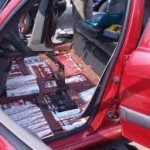 Sascut: Barbat retinut pentru ca transporta 978 de pachete de țigări cu timbru de Republica Moldova
